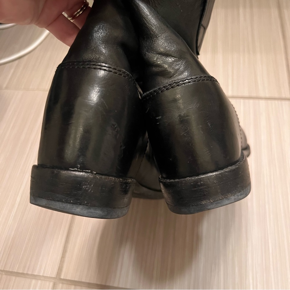 La Canadienne Passion Black Leather Knee high boots luxury riding 6 block heel - Picture 4 of 12